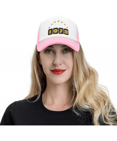 1978 Birthday Mesh Baseball Cap, Adjustable Trucker Hat Snapback Sun Hats for Men Women Pink $11.57 Baseball Caps