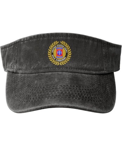 US Army Veteran 82nd Airborne Sport Sun Visor Hats Adjustable Empty Top Baseball Cap Denim Cap Black Black $11.02 Visors