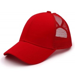 Summer Mesh Hats Woman Ponytail Baseball Cap Red $18.16 Baseball Caps