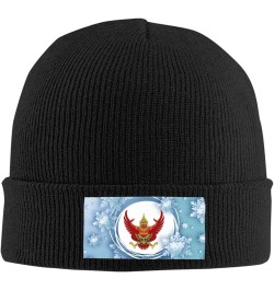 Emblem of Thailand Knitted Hat Acrylic Cold Weather Hat Warm Brimless hat Elastic Force Caps Black $11.52 Skullies & Beanies