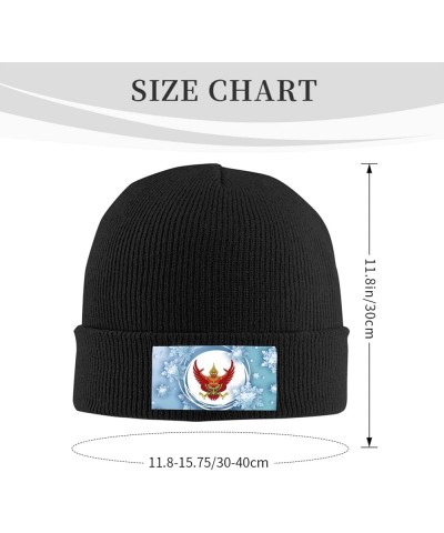 Emblem of Thailand Knitted Hat Acrylic Cold Weather Hat Warm Brimless hat Elastic Force Caps Black $11.52 Skullies & Beanies