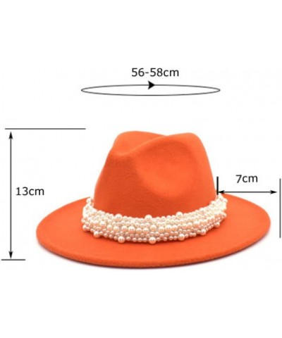 Men and Women Felt Fedora Hat, Wide Brim Derby Hat with Pearl Band Packable Party Wedding Church Jazz Panama Hats Blue $14.73...