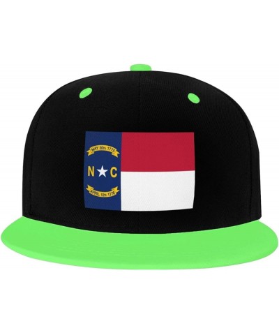 Flag of North Carolina Snapback Hat for Men Women Baseball Cap Trucker Flat Bill Hats Dad Caps Green $12.60 Baseball Caps