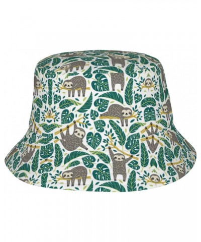 Wurton Adorable Sloth Print Unisex Cute Trendy Lightweight Bucket Hat Outdoor Aesthetic Fisherman Cap Sun Hat Black $11.19 Bu...