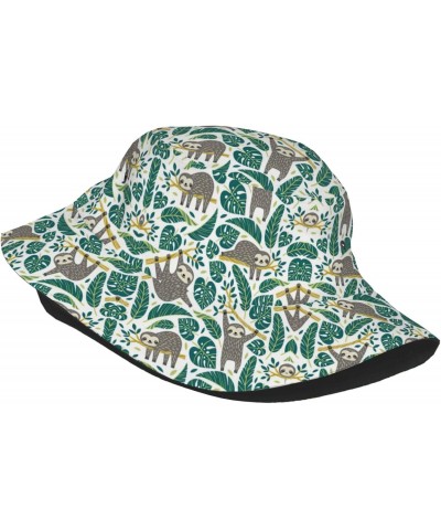 Wurton Adorable Sloth Print Unisex Cute Trendy Lightweight Bucket Hat Outdoor Aesthetic Fisherman Cap Sun Hat Black $11.19 Bu...