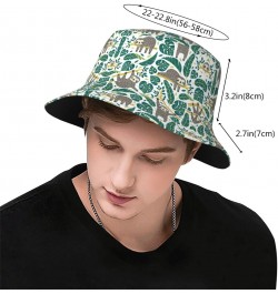 Wurton Adorable Sloth Print Unisex Cute Trendy Lightweight Bucket Hat Outdoor Aesthetic Fisherman Cap Sun Hat Black $11.19 Bu...