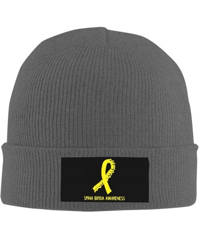 Spina Bifida Awareness Knit Beanie Hats Men Women Black Winter Hats Skull Caps Warm Classic Slouchy Deep Heather $11.31 Skull...