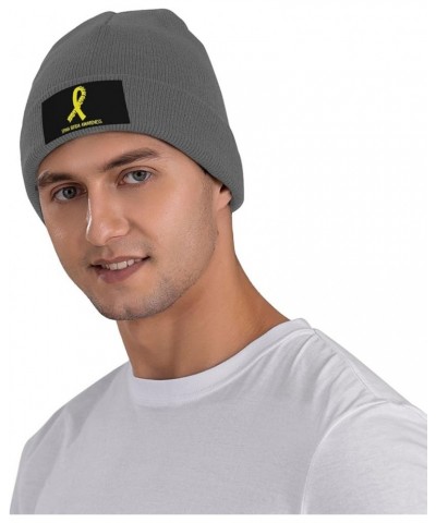 Spina Bifida Awareness Knit Beanie Hats Men Women Black Winter Hats Skull Caps Warm Classic Slouchy Deep Heather $11.31 Skull...