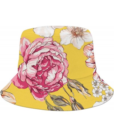 Funny Bucket Hats Art Bucket Hat Flower Packable Women Hat for Travel Accessories for Vacation Must Haves Romantic 1 $10.40 B...