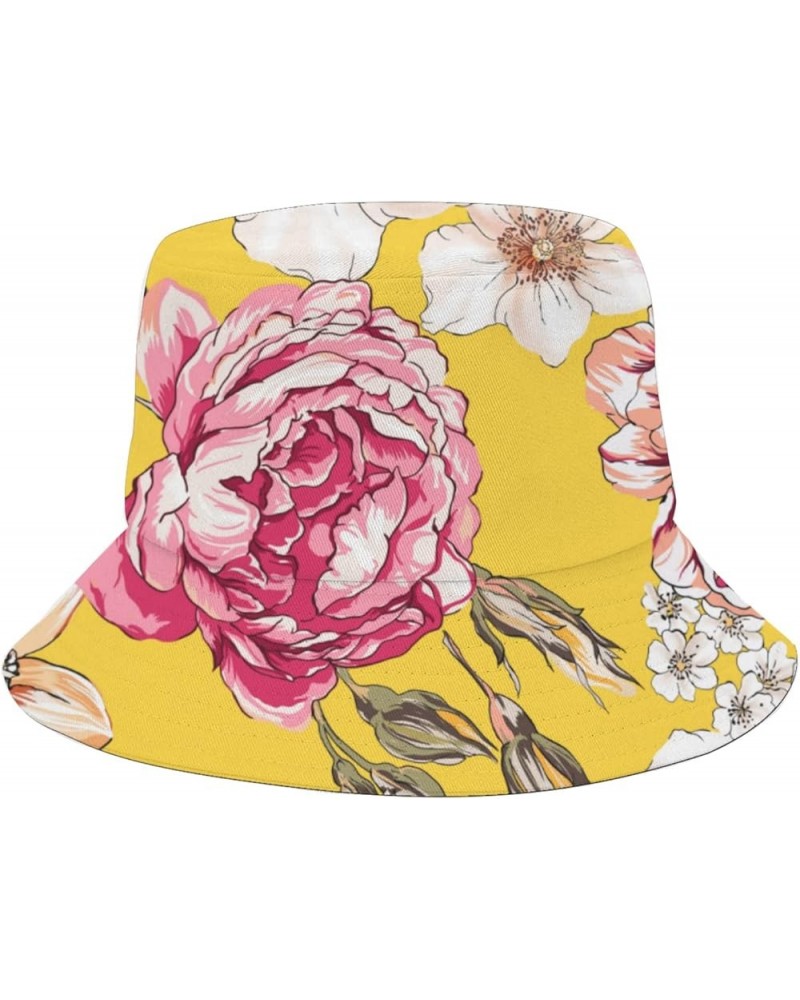 Funny Bucket Hats Art Bucket Hat Flower Packable Women Hat for Travel Accessories for Vacation Must Haves Romantic 1 $10.40 B...