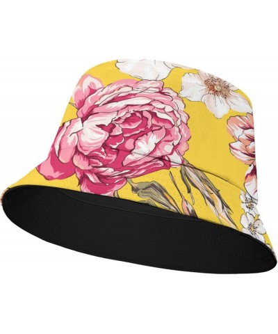 Funny Bucket Hats Art Bucket Hat Flower Packable Women Hat for Travel Accessories for Vacation Must Haves Romantic 1 $10.40 B...