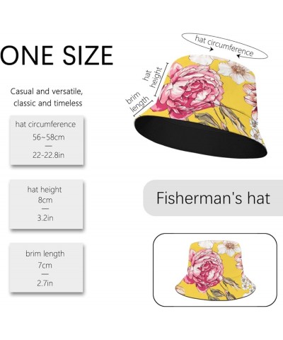 Funny Bucket Hats Art Bucket Hat Flower Packable Women Hat for Travel Accessories for Vacation Must Haves Romantic 1 $10.40 B...