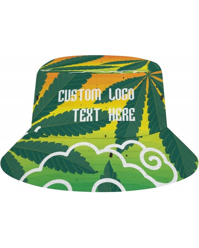 Custom Bucket Hat, Add Text Design Custom Your Own Bucket Hat for Women Men, Summer Vacation Travel Style $14.39 Bucket Hats