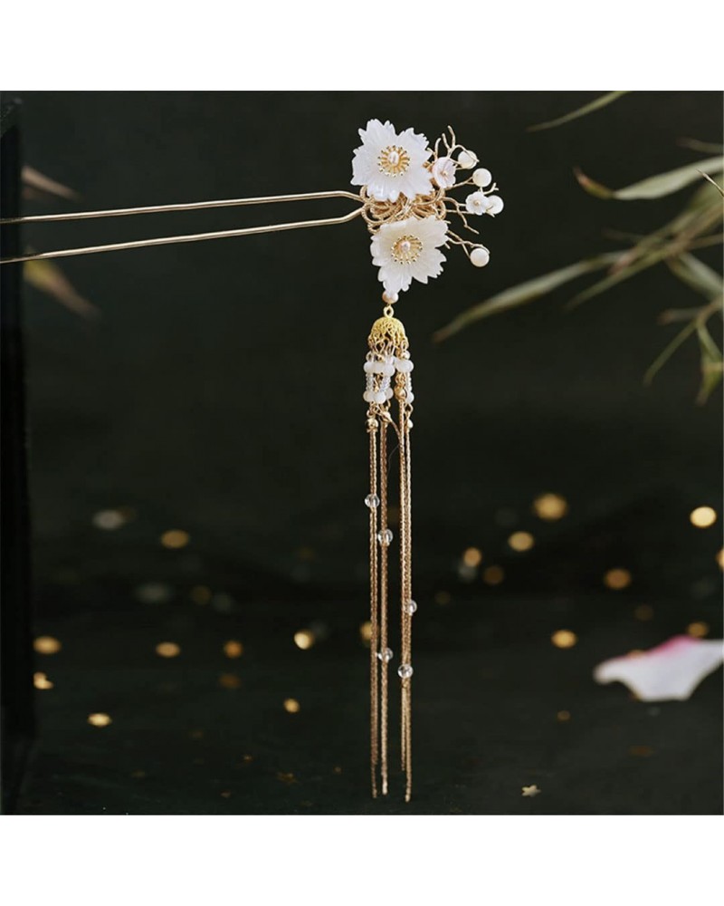 Women's Antique Hairpin Step Rocking Buckle Flower Beads Tassel Hairpin 10 $19.71 Headbands