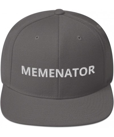 Memenator Funny Meme Lover Flatbrim Flat Brim Snapback Hat Cap Dark Grey $14.53 Baseball Caps