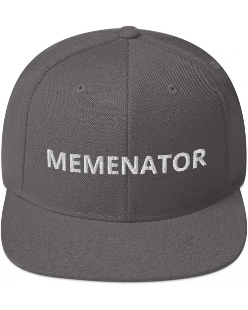 Memenator Funny Meme Lover Flatbrim Flat Brim Snapback Hat Cap Dark Grey $14.53 Baseball Caps