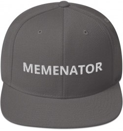 Memenator Funny Meme Lover Flatbrim Flat Brim Snapback Hat Cap Dark Grey $14.53 Baseball Caps