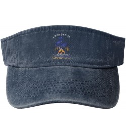 Life is Better Around The Campfire Sports Sun Visor Hat for Men Women,Empty Top Sun Hats Topless Cap,Black Navy Blue $9.98 Vi...