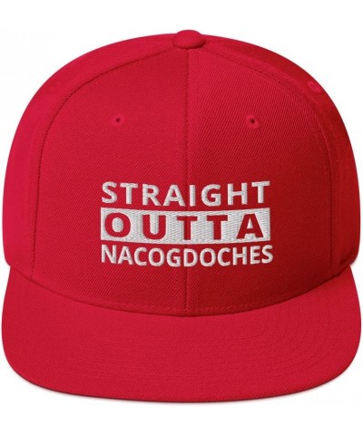 Straight Outta Nacogdoches Snapback Hat Texas Red $18.69 Baseball Caps