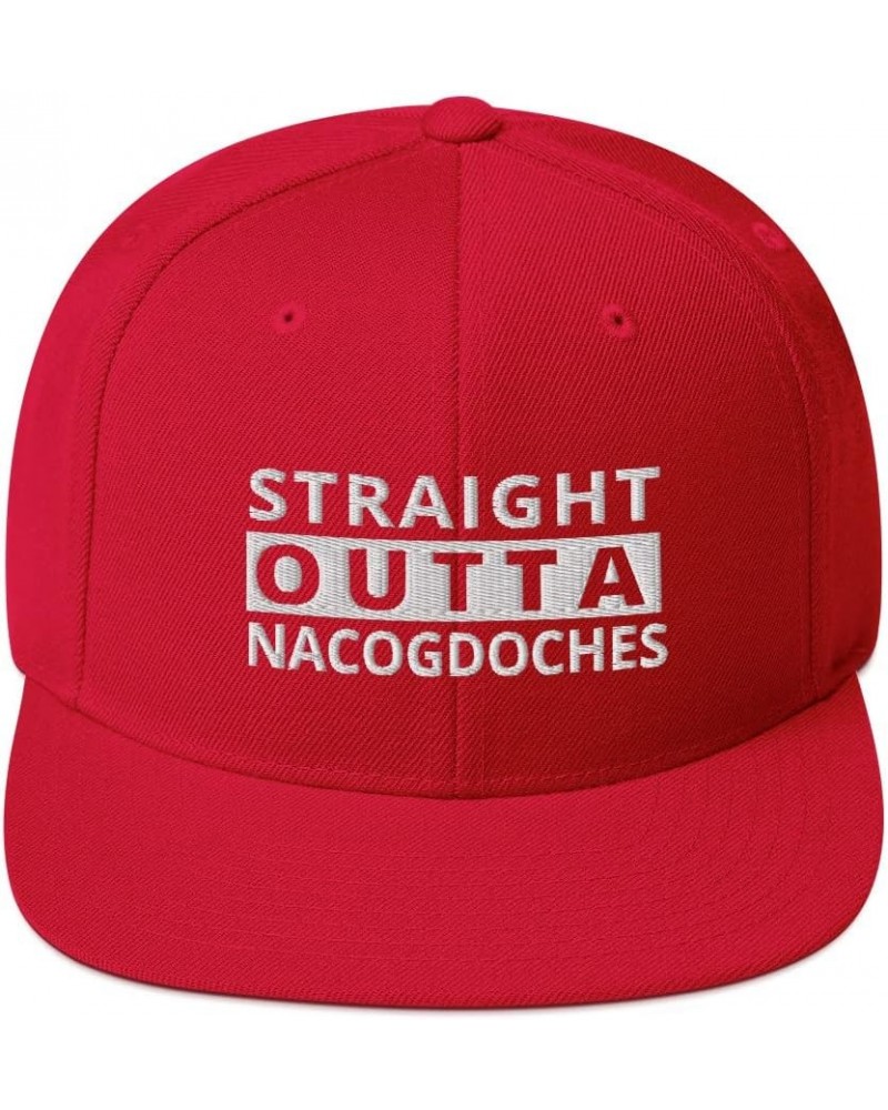 Straight Outta Nacogdoches Snapback Hat Texas Red $18.69 Baseball Caps