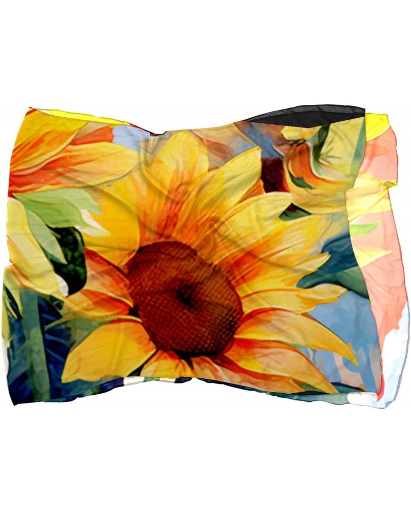 Scarf for Women,Womens Scarf,Head Scarf for Women,Wildflower Watercolor Sunflower $11.66 Scarves