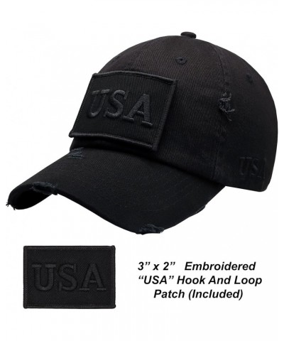 American Flag Unisex Baseball Hat for Men and Women | USA Flag Mesh Snapback Flat Visor Cap + 2 Patriotic Patches (10.9) Blac...