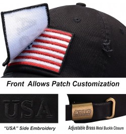 American Flag Unisex Baseball Hat for Men and Women | USA Flag Mesh Snapback Flat Visor Cap + 2 Patriotic Patches (10.9) Blac...