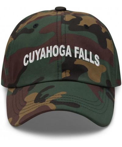 Cuyahoga Falls Ohio Hat Cuyahoga Falls OH Cap Embroidered Dad Hat Adjustable Strap Closure Unisex Green Camo $19.60 Baseball ...