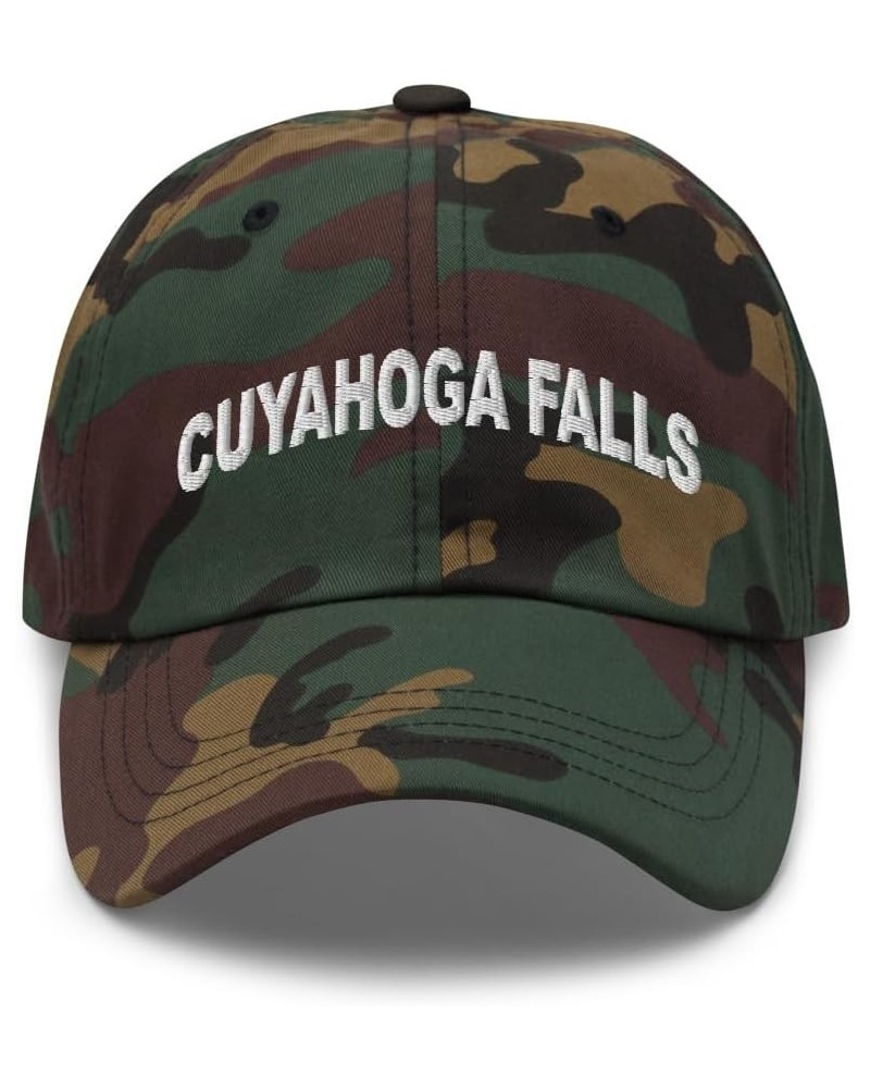 Cuyahoga Falls Ohio Hat Cuyahoga Falls OH Cap Embroidered Dad Hat Adjustable Strap Closure Unisex Green Camo $19.60 Baseball ...