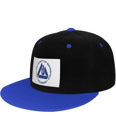 Flag of Broomfield, Colorado Snapback Hat for Men Women Baseball Cap Trucker Flat Bill Hats Dad Caps Blue $13.33 Baseball Caps