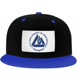 Flag of Broomfield, Colorado Snapback Hat for Men Women Baseball Cap Trucker Flat Bill Hats Dad Caps Blue $13.33 Baseball Caps