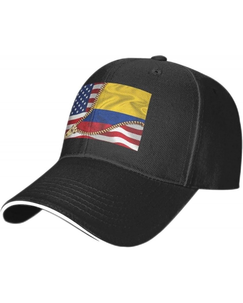 American Flag and Tigray Flag Baseball Caps Men Women Ball Hat Adjustable Trucker Hat American Flag and Colombian Flag $9.35 ...