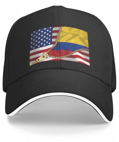 American Flag and Tigray Flag Baseball Caps Men Women Ball Hat Adjustable Trucker Hat American Flag and Colombian Flag $9.35 ...