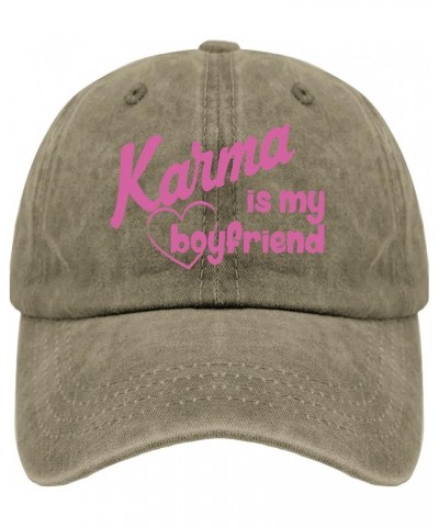 Karma is My Boyfriend hat Runners hat Pigment Black Mens Sun hat Gifts for Mom Sun Hat Pigment Khaki $11.79 Sun Hats