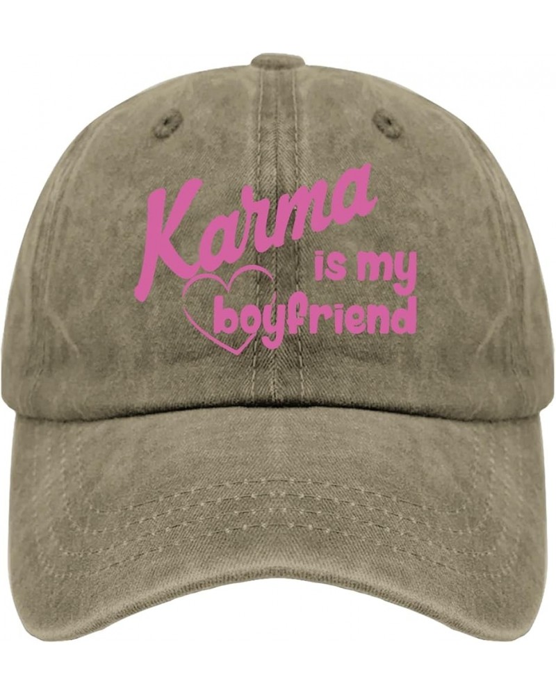 Karma is My Boyfriend hat Runners hat Pigment Black Mens Sun hat Gifts for Mom Sun Hat Pigment Khaki $11.79 Sun Hats