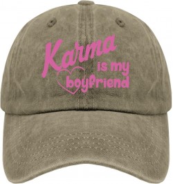 Karma is My Boyfriend hat Runners hat Pigment Black Mens Sun hat Gifts for Mom Sun Hat Pigment Khaki $11.79 Sun Hats