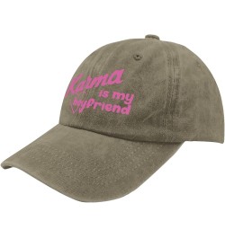 Karma is My Boyfriend hat Runners hat Pigment Black Mens Sun hat Gifts for Mom Sun Hat Pigment Khaki $11.79 Sun Hats