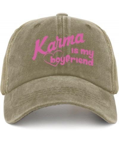 Karma is My Boyfriend hat Runners hat Pigment Black Mens Sun hat Gifts for Mom Sun Hat Pigment Khaki $11.79 Sun Hats