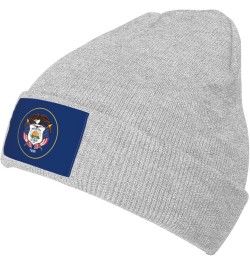 Flag of Utah Beanie Hat for Men Women Soft Cozy Skull Cap Winter Warm Knit Hats Gray $10.24 Skullies & Beanies