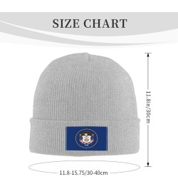 Flag of Utah Beanie Hat for Men Women Soft Cozy Skull Cap Winter Warm Knit Hats Gray $10.24 Skullies & Beanies