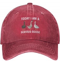 Today I Am A Serious Goose Hat for Women Baseball Hats Adjustable Cap Red $10.19 Baseball Caps