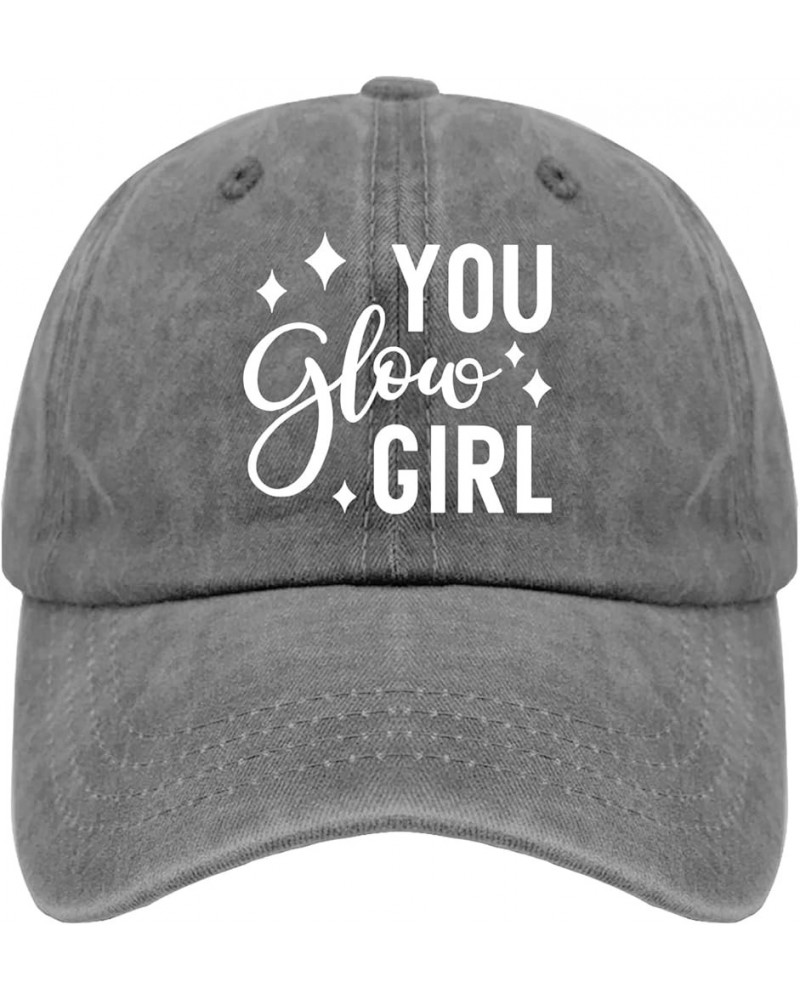 You Glow Girl Cap Camp Hat Pigment Black Golf Hats Men Gifts for Grandma Sun Caps Pigment Gray $11.79 Sun Hats