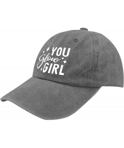 You Glow Girl Cap Camp Hat Pigment Black Golf Hats Men Gifts for Grandma Sun Caps Pigment Gray $11.79 Sun Hats