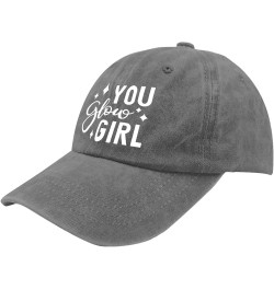 You Glow Girl Cap Camp Hat Pigment Black Golf Hats Men Gifts for Grandma Sun Caps Pigment Gray $11.79 Sun Hats