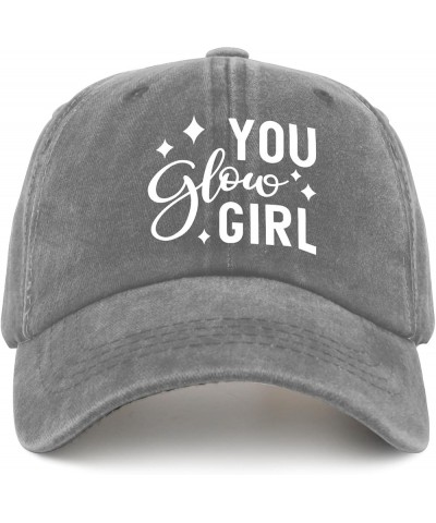 You Glow Girl Cap Camp Hat Pigment Black Golf Hats Men Gifts for Grandma Sun Caps Pigment Gray $11.79 Sun Hats