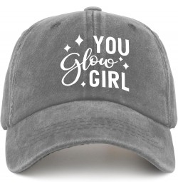 You Glow Girl Cap Camp Hat Pigment Black Golf Hats Men Gifts for Grandma Sun Caps Pigment Gray $11.79 Sun Hats