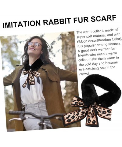 2 Pcs Plush Thermal Scarf Wild Imitation Rex Rabbit Fur Woman Ribbon Blackx2pcs $8.89 Scarves