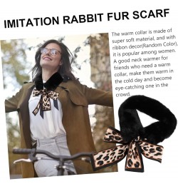 2 Pcs Plush Thermal Scarf Wild Imitation Rex Rabbit Fur Woman Ribbon Blackx2pcs $8.89 Scarves