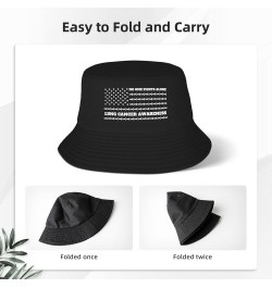 Sarcoma Cancer Awareness Bucket Hat for Men Women Summer Beach Hat Fishing Cap Sun Hats Black American Flag Fight Lung Cancer...