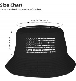 Sarcoma Cancer Awareness Bucket Hat for Men Women Summer Beach Hat Fishing Cap Sun Hats Black American Flag Fight Lung Cancer...